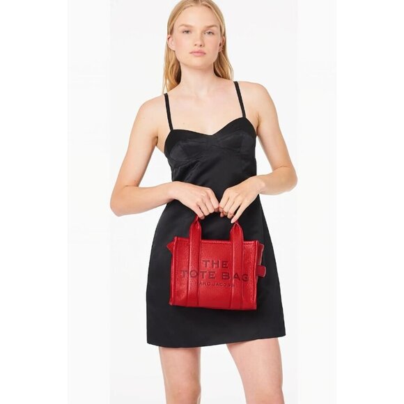 Marc Jacobs Women's The Small Tote Leather Bag Red OS - Picture 1 of 16